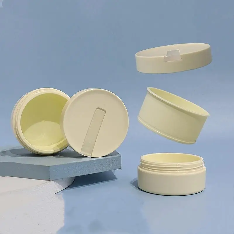 

1 шт., 100 г, многоразовая банка для снятия макияжа с ложкой, пластиковая пустая банка для макияжа, горшок для путешествий, крем для лица, лосьон, косметический контейнер