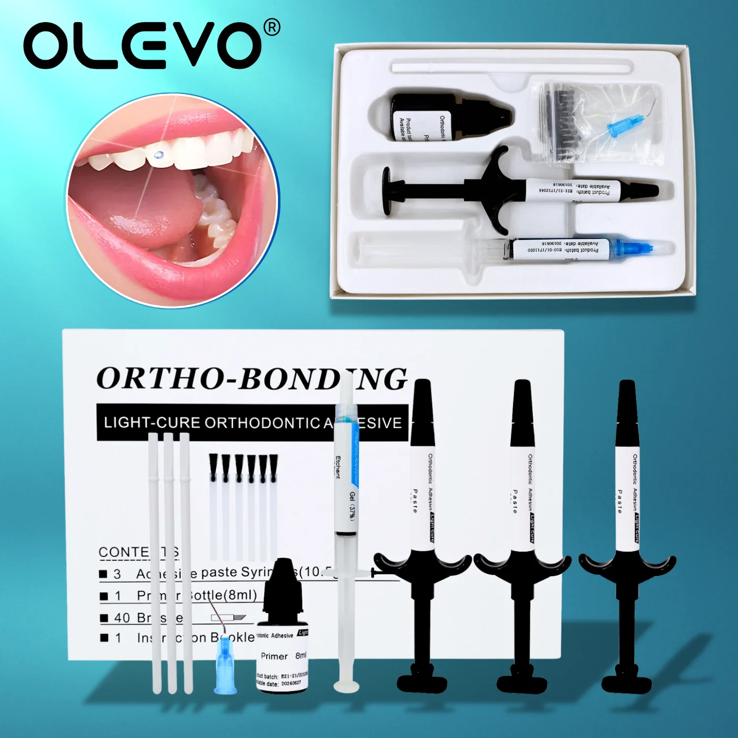 

Стоматологический ортодонтический полный клейкий эстетический композитный комплект, зубной драгоценный камень, светоотверждаемая смола, система склеивания с эмалированными материалами для клея