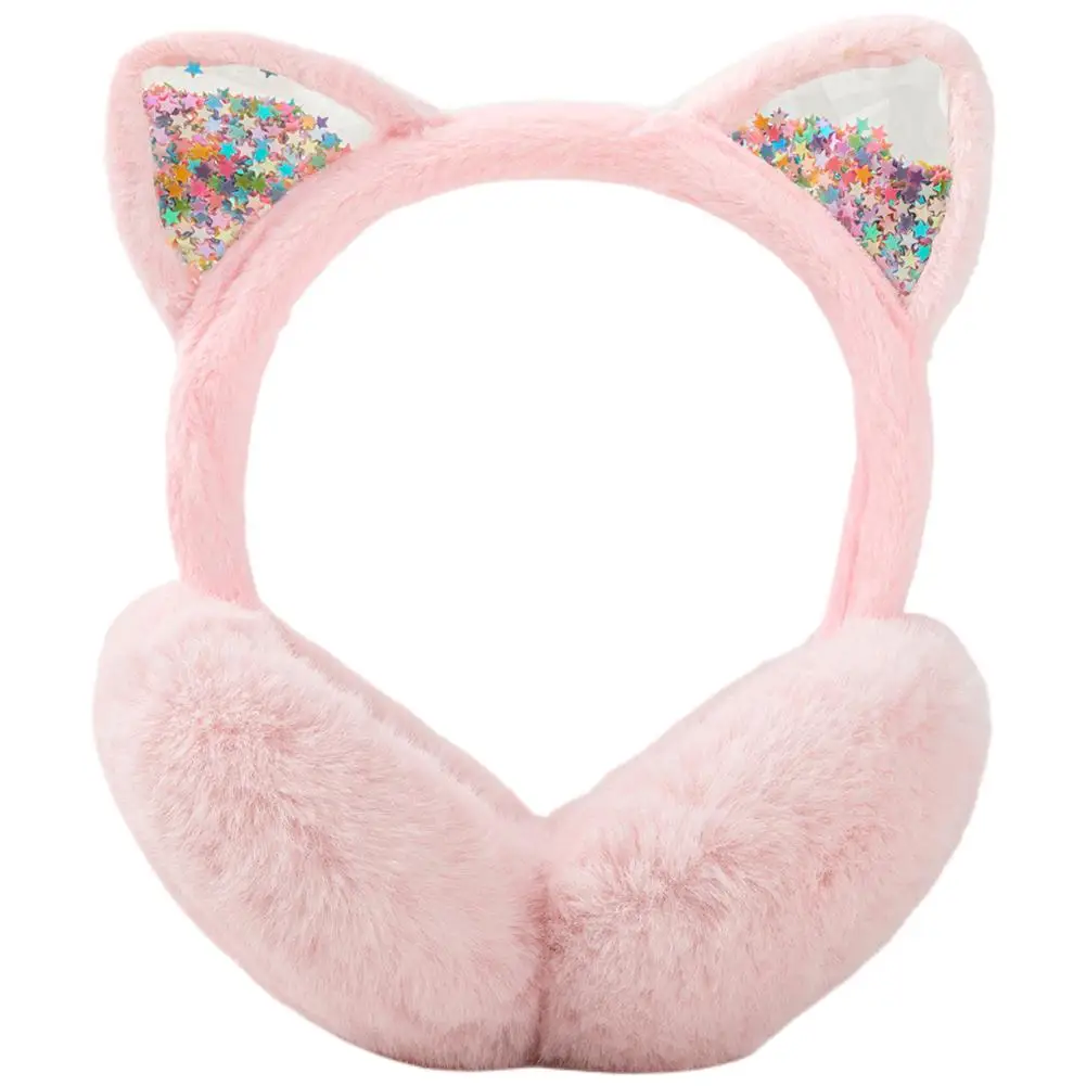 عصابة رأس شتوية من القطيفة على شكل أذن القطة على الطراز الكوري آذان الرمال المتحركة قبعة دافئة ناعمة تصميم كرتوني رائع للنساء والفتيات للسفر في الهواء الطلق G #2