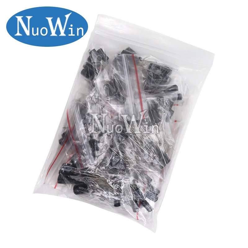 120pcs 0.22UF - 470UF 12Values*10pcs Aluminum Electrolytic Capacitor Assortment Kit Capacitance Pack 0.47UF 10UF 100UF 16V 50V