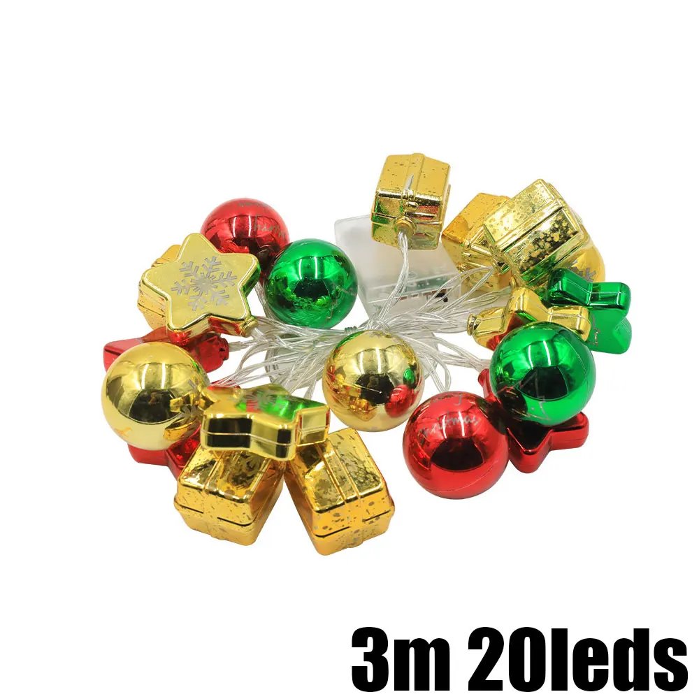 عيد الميلاد ضوء سلسلة قصب الحلوى سانتا كلوز ثلج مصباح شجرة عيد الميلاد ضوء سلاسل حلي معلقة عيد ميلاد سعيد ديكور #6