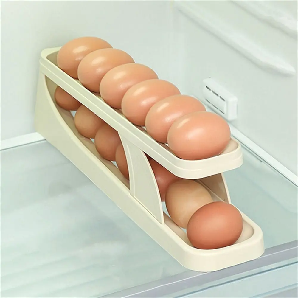 

Plastic Automatic Scrolling Egg Rack Slide Type Dedicated Egg Storage Box Large Capacity Save Space Egg Storage Holder Household