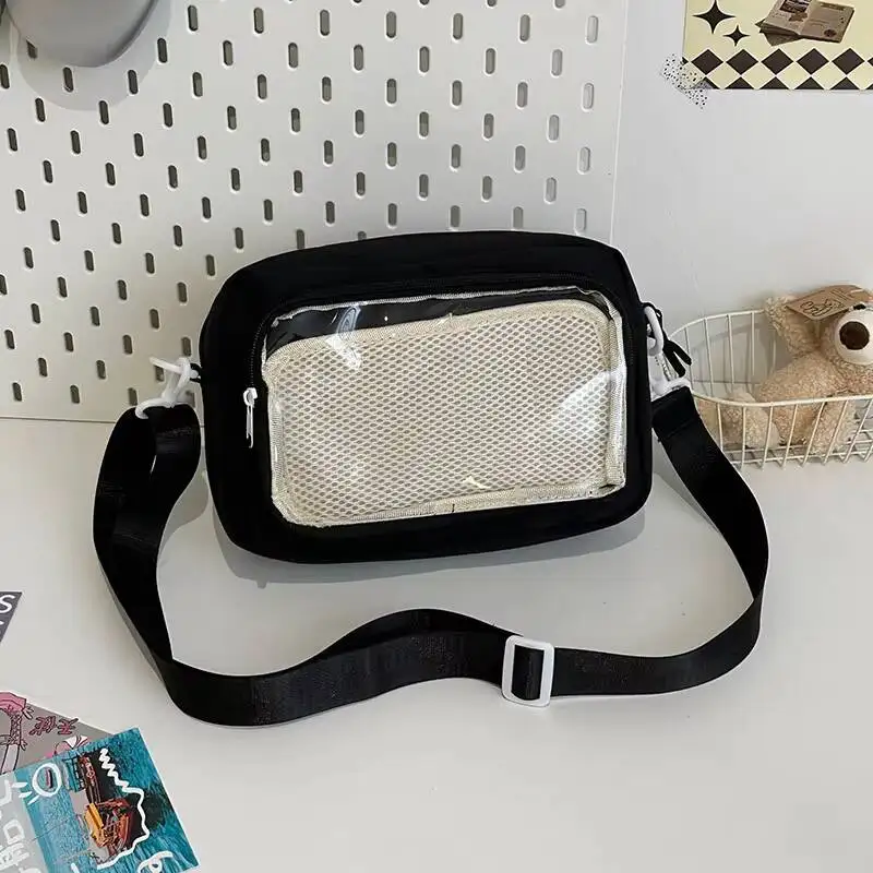 Neue Süße Mini-Ita-Schultertasche für Mädchen, Transparente Comic-Tasche, Kleine Crossbody-Tasche für Handy, DIY-Display-Puppen-Abzeichen-Handtasche – Detail 7