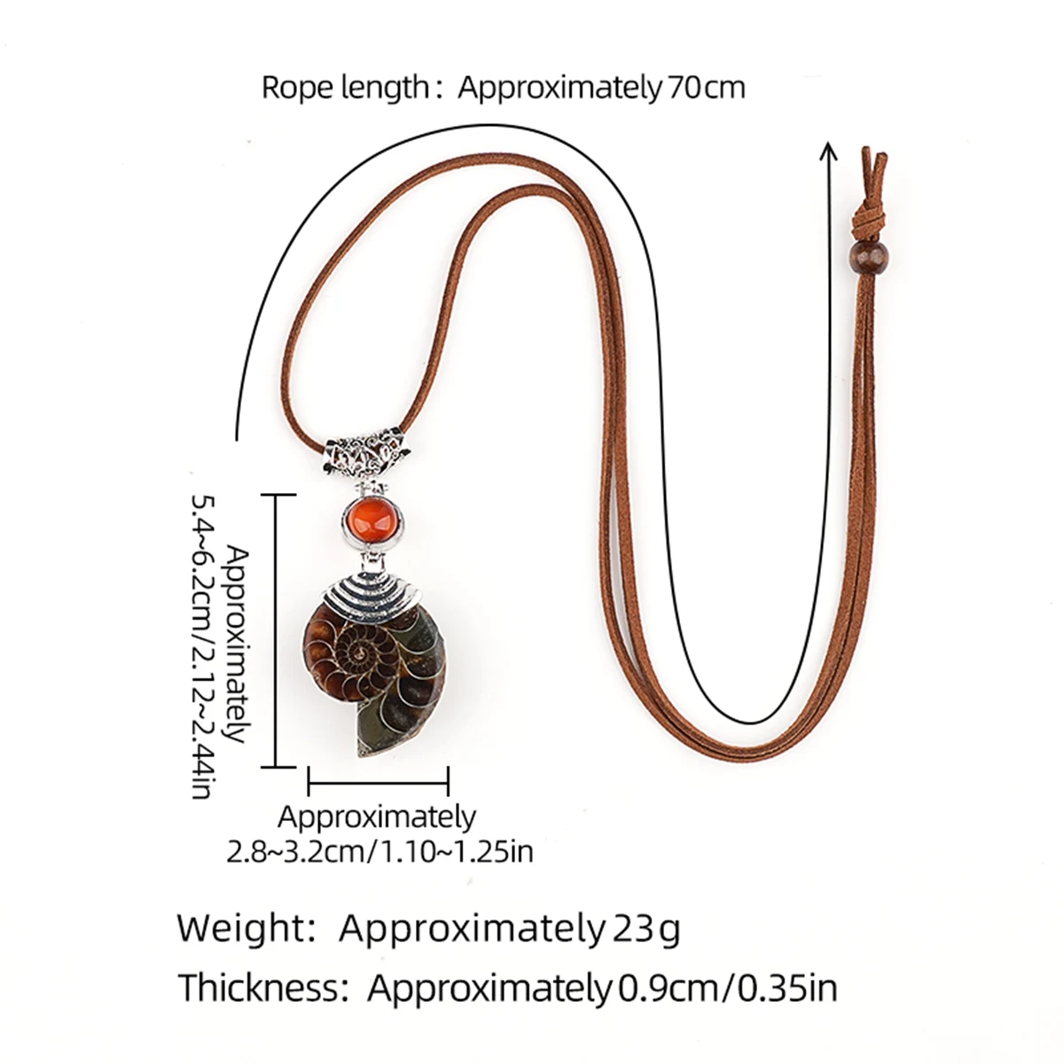 حجر سبج أسود حجر الأمونيت قلادة قلادة قابل للتعديل الجلود الحبل النساء الرجال للجنسين شفاء شقرا مجوهرات #6