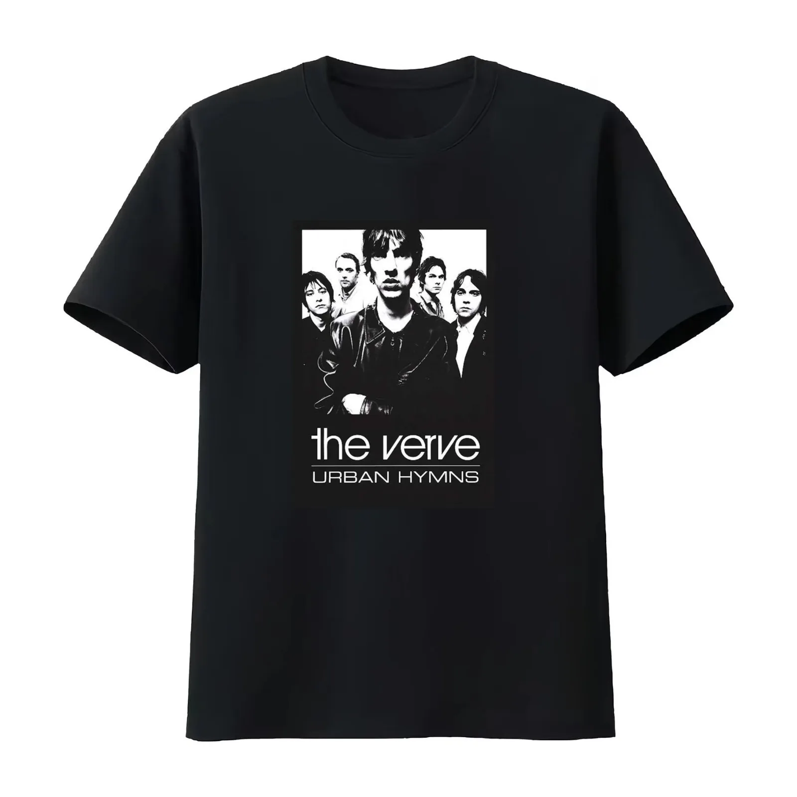 Verve Urban Hymns T-Shirt Summer Casual Cotton Tee Oversized Streetwear Tops Vintage Graphic Print Loose Fit Short Sleeve