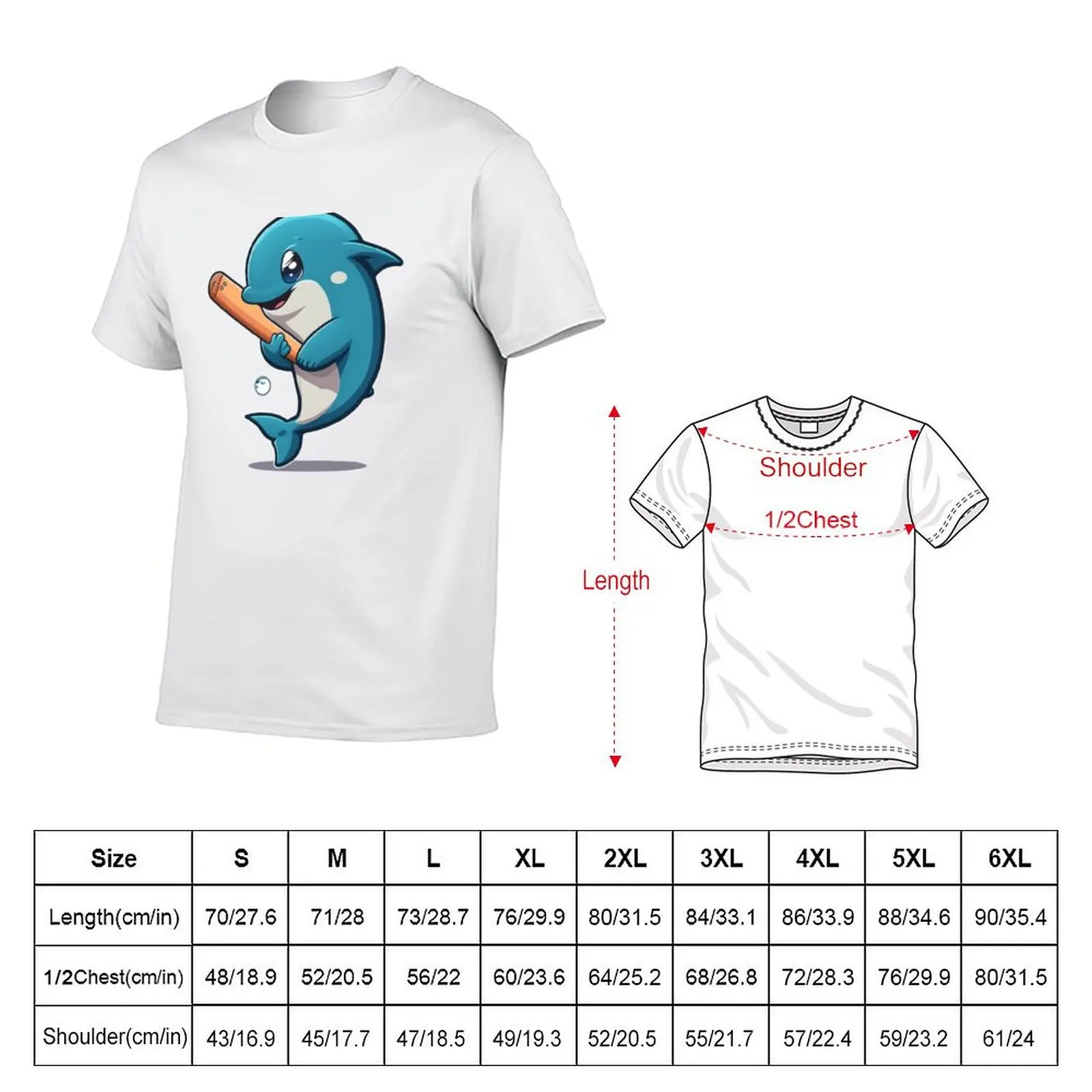 a dolphin baseball bat T-Shirt football t shirt basketball graphic tees cotton man t-shirts plus size men clothing
