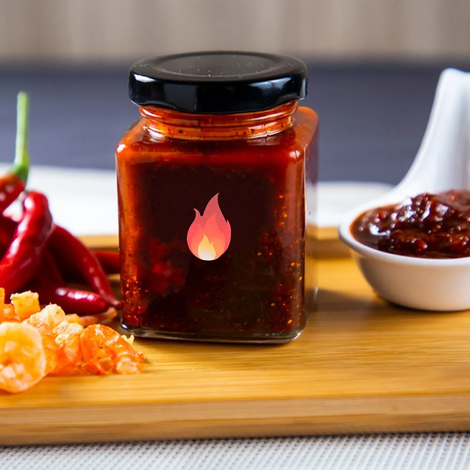 

500Pcs Mini Flame Stickers Fire Shaped Decorative Labels Waterproof Oilproof Peel Stick Easy Application for Jars Bottles