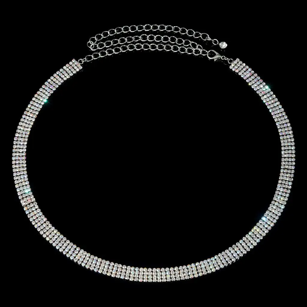 Ceinture en chaîne en cristal pour femmes, perles, taille fine, décoration, bijoux de luxe, jupe en dentelle et robes de soirée