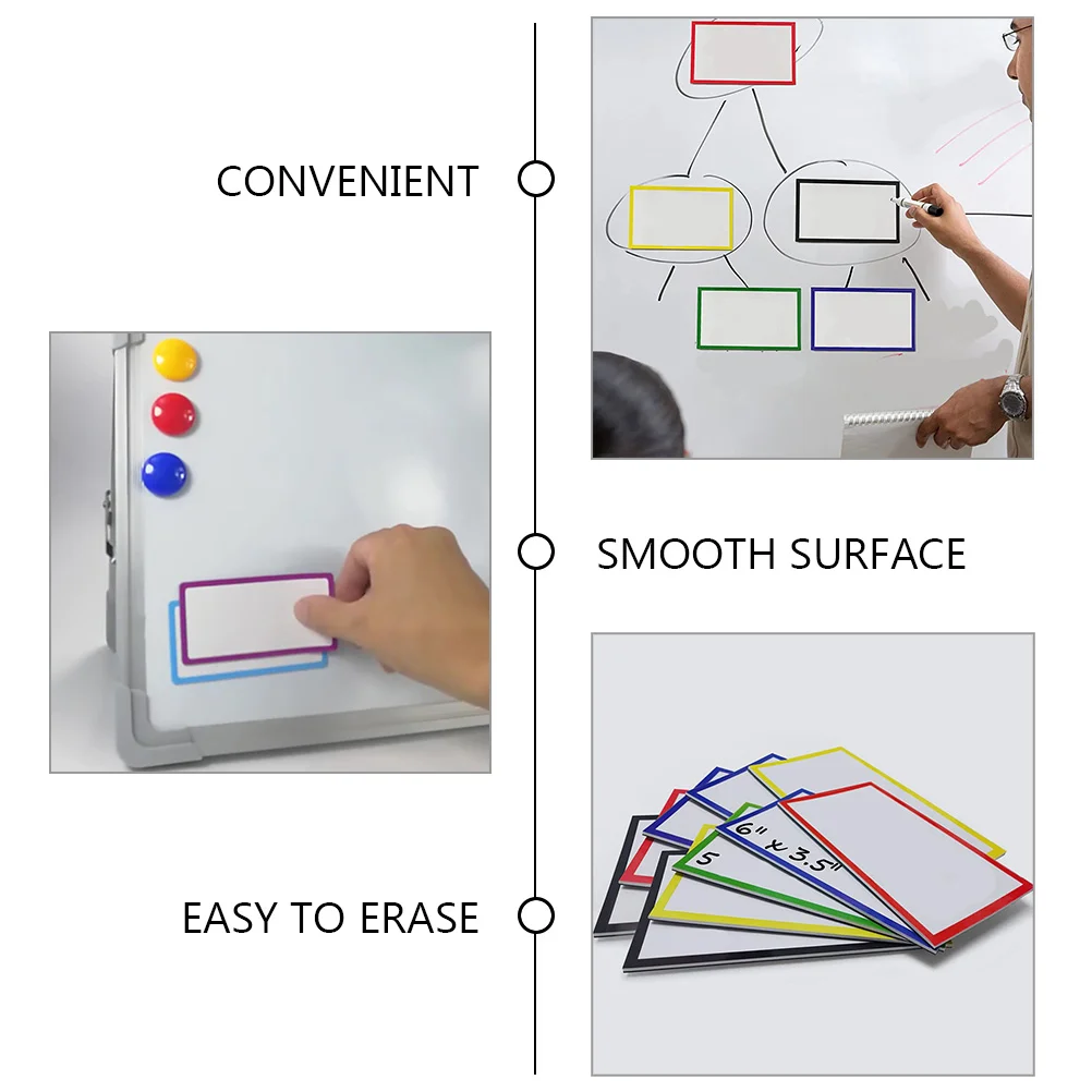 Imagem -02 - Fita de Nome Magnético Etiquetas de Geladeira Quadros Brancos Magnéticos para Geladeira Adesivo Quadro Branco Magnético para Geladeira 16 Peças