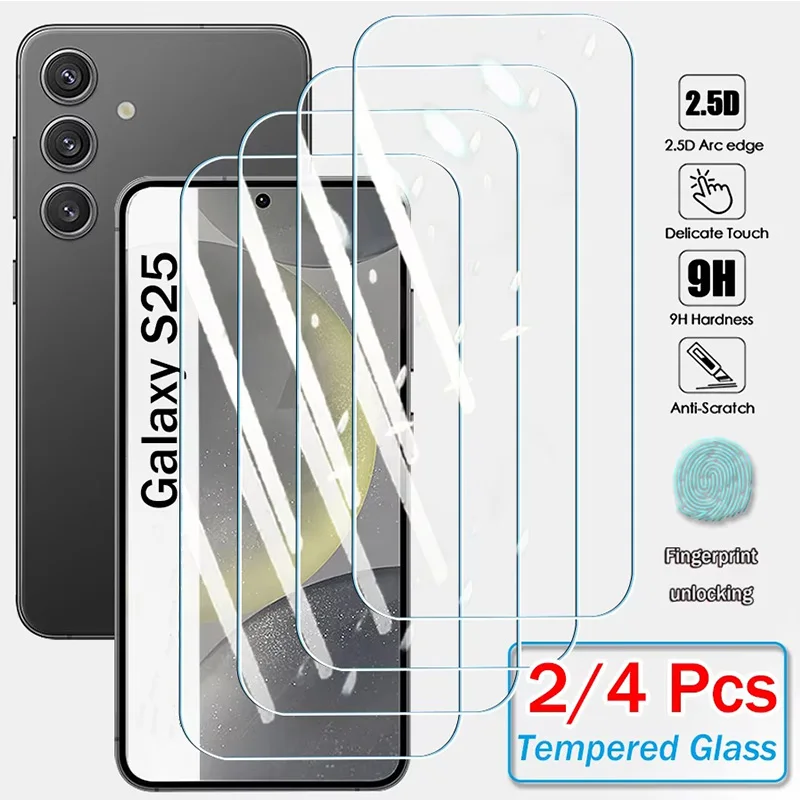 2/4Pcs Tempered Glass Screen Protector For Samsung Galaxy S25 S24 S23 S20 S21 FE A16 A56 5g A17 A55 A26 A36 A07 A73 Glass Film