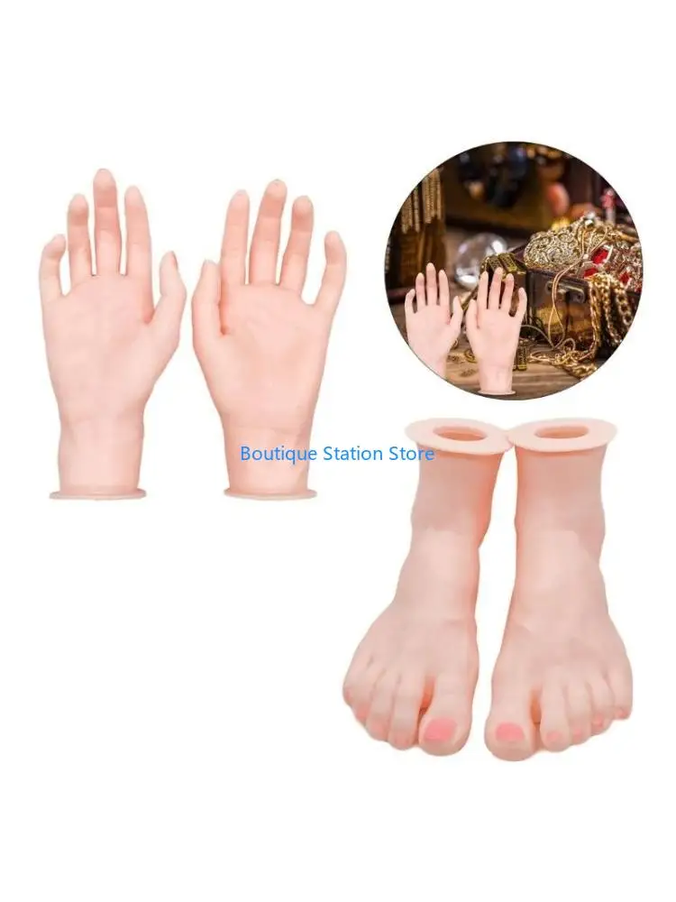 

Y55F Реалистичный силиконовый манекен для ног, мягкий сенсорный силиконовый дисплей, руки с подвижными пальцами для аксессуаров