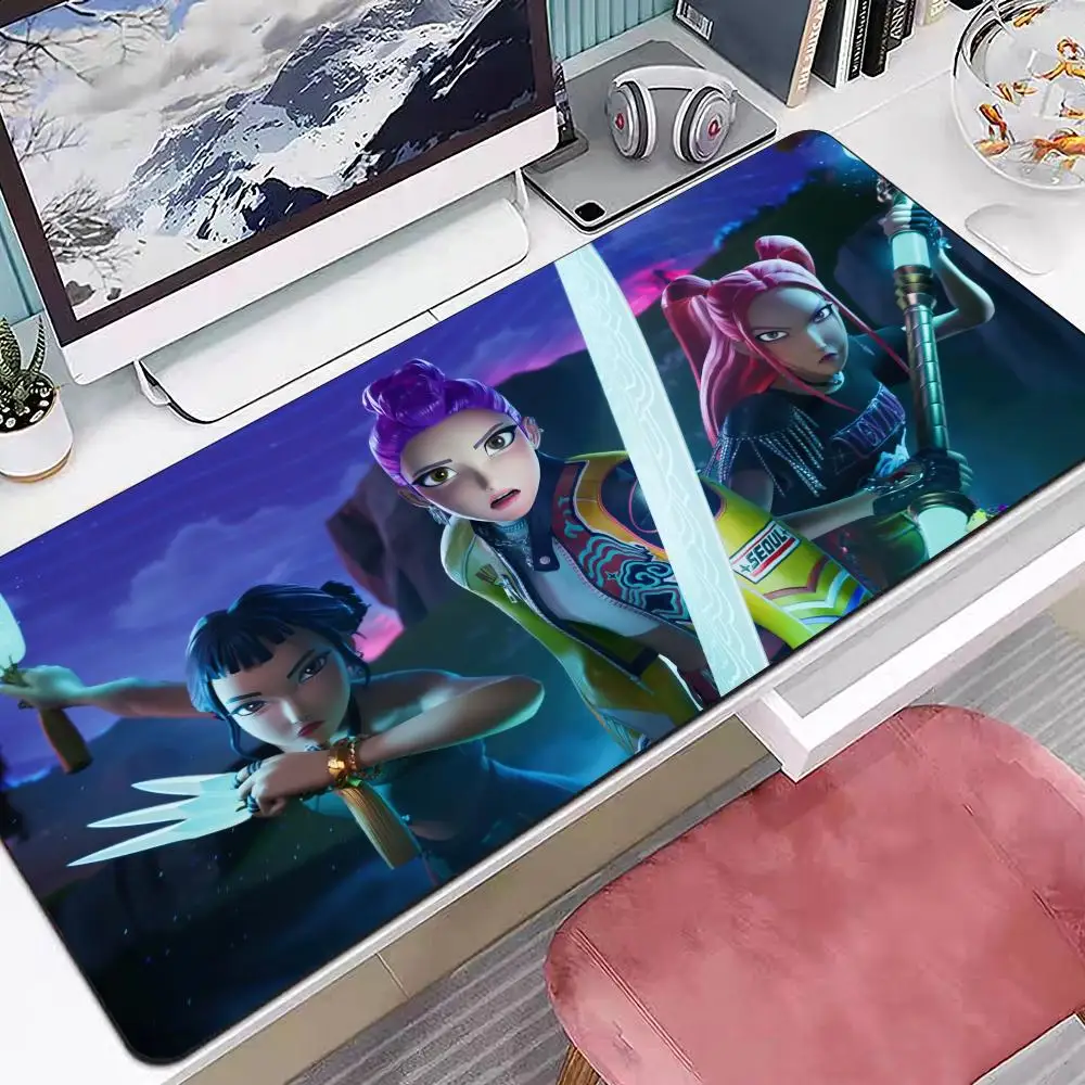 

Kpop Demon Hunters Mouse Pad Multiple Sizes Large Square Computer Office Game Table Mats Rubber Anti-slip Mousepads