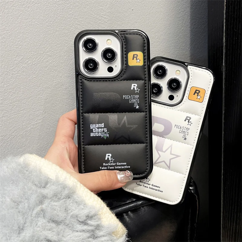 Чехол R-Rockstar для телефона с пуховым покрытием для iPhone 11 12 13 14 15 Pro Max X XS XR 7 8 Plus