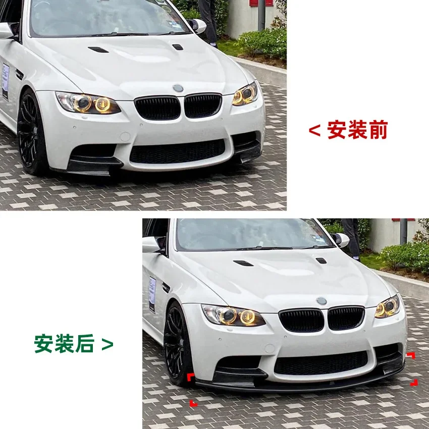 For BMW 3 Series M3 E90 E91 E92 E93 2006-2013 Car Front Bumper Lip Spoiler Canard Splitter Diffuser Body Kit Tuning Gloss Black