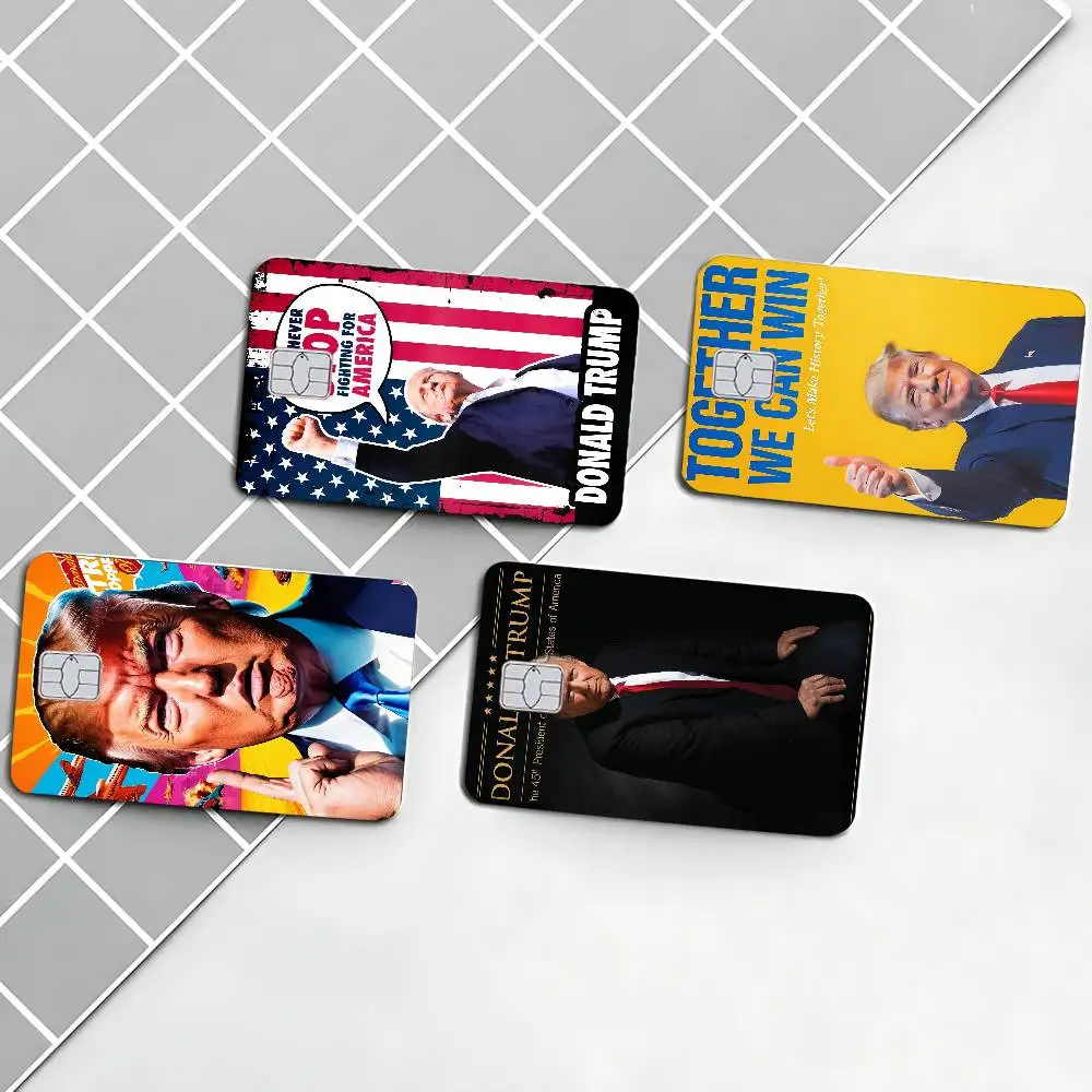 D-Donald T-Trump Anime Spend or Save Funny Shell On Off Ultra Thin No Fade Sticker Skin Cover Film for Debit Credit Card view 4
