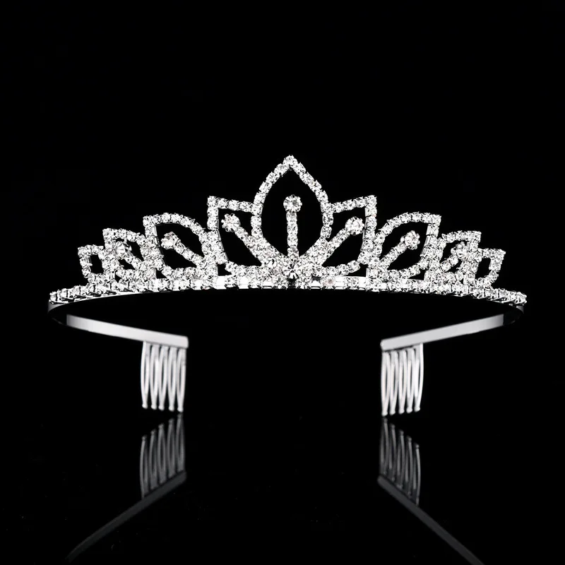 Silver Color Sparkling Rhinestone Crown Bridal Tiara Wedding Hair Accessories for Women Party Birthday Gift view 3