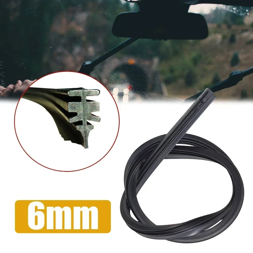 

1Pc 26 Inch 6mm Car Windshield Boneless Wiper Rubber Strip Frameless Black Wiper Blade Refills Windscreen Accessories Wear Parts