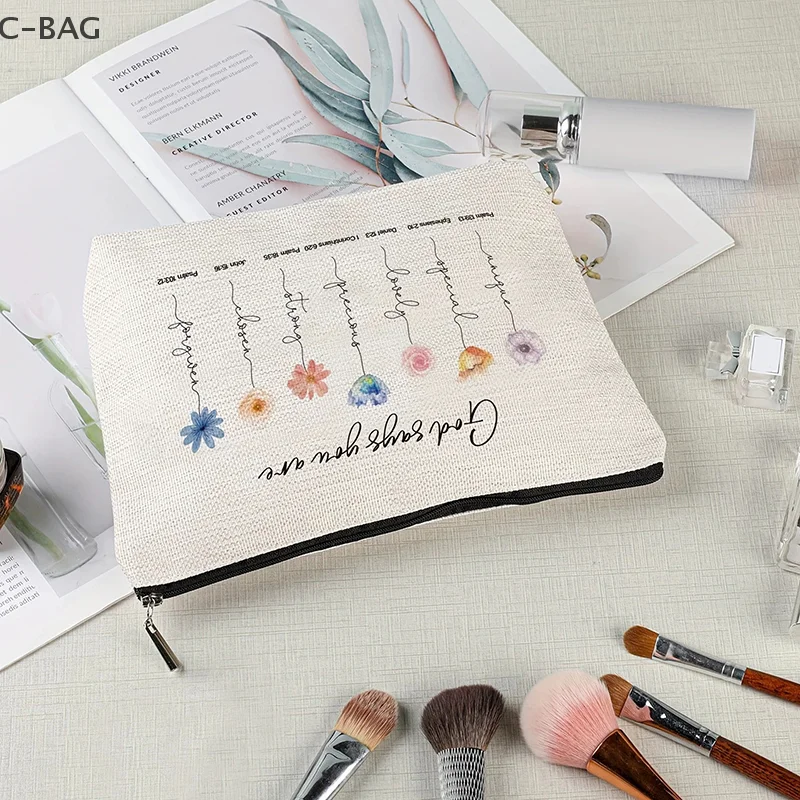 

God Says You Are Scripture Makeup Bag Christian Mom Gift: Inspirational Bible Verse Cosmetic Bag, Affirmations Gifts, Encouragem