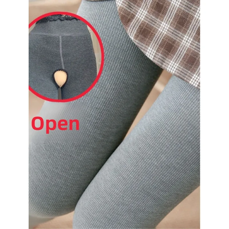 المرأة المفتوحة ملف القطن العمودي المشارب القطن السراويل الحرارية طماق جوارب طويلة ملابس نسائية الخريف والشتاء طماق