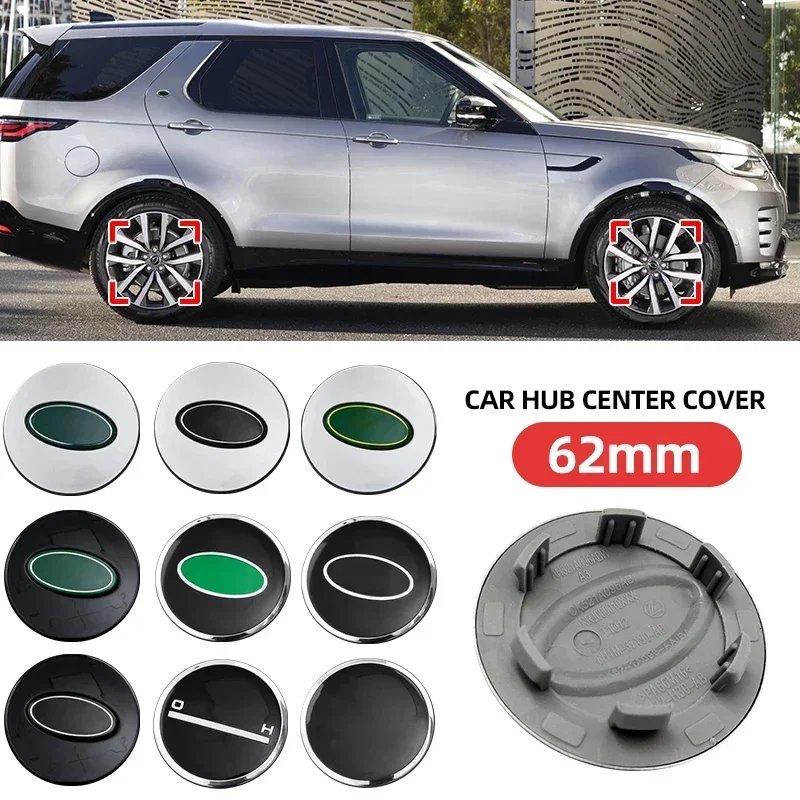 4pcs 62mm Wheel Center Cap Logo Hub Cover Badge Emblem For Land Rover Range Rover Freelander Defender Sport Evoque 3 4 L319 L462