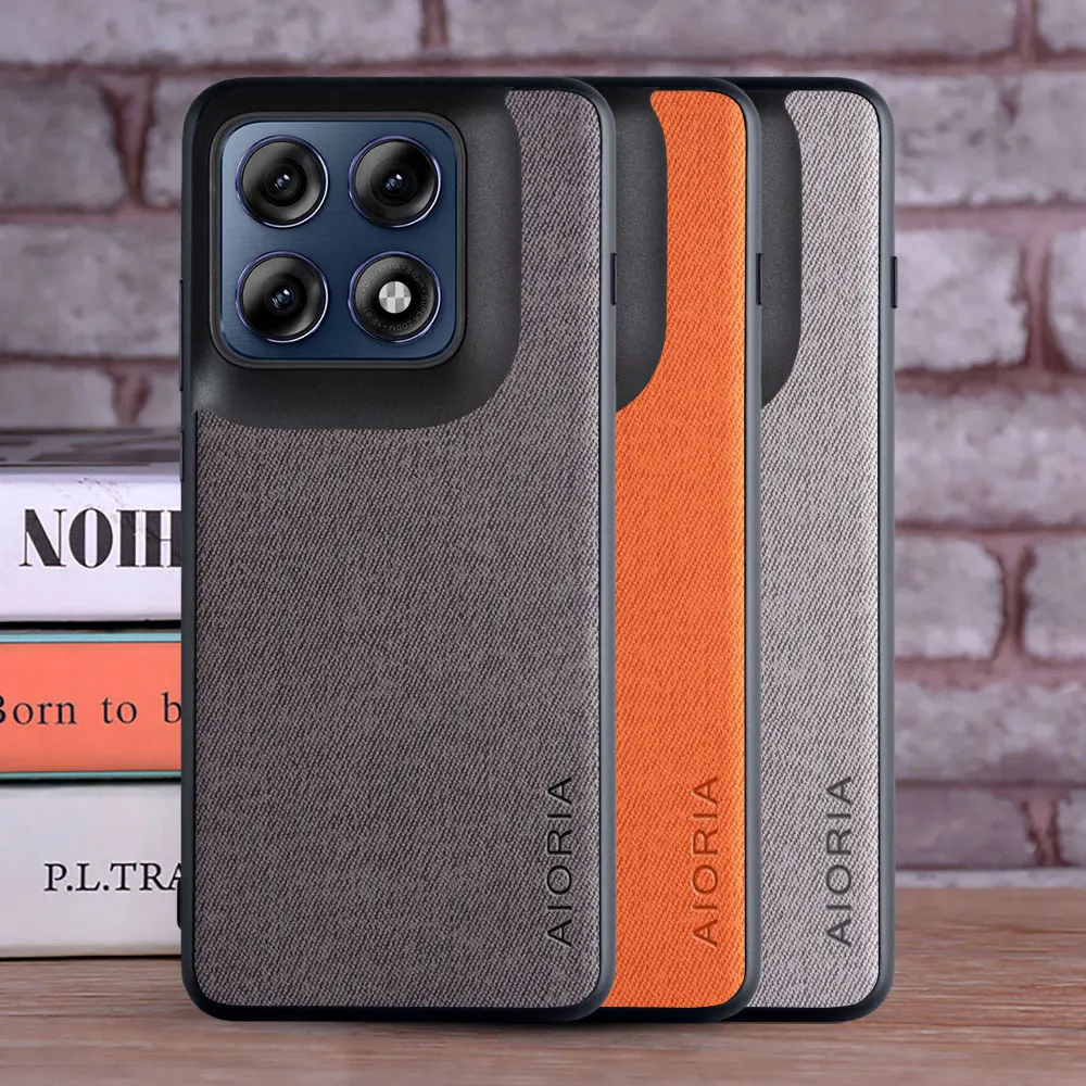 Case for Motorola Edge 70 Pro Leather Fashion Soft TPU Master Hard Textile Leather Fashion Phone Cover for Edge 70 Pro Case