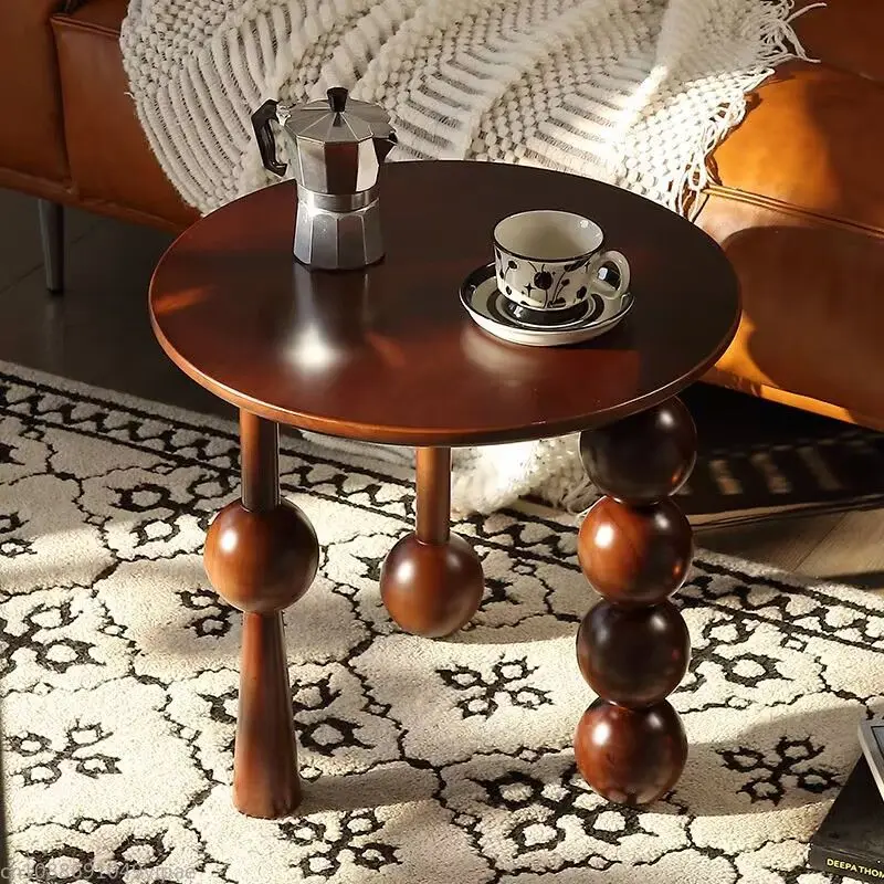 

French Retro Solid Wood Coffee Table Sofa Side Tables Bedroom Nightstand Living Room Furniture Muebles