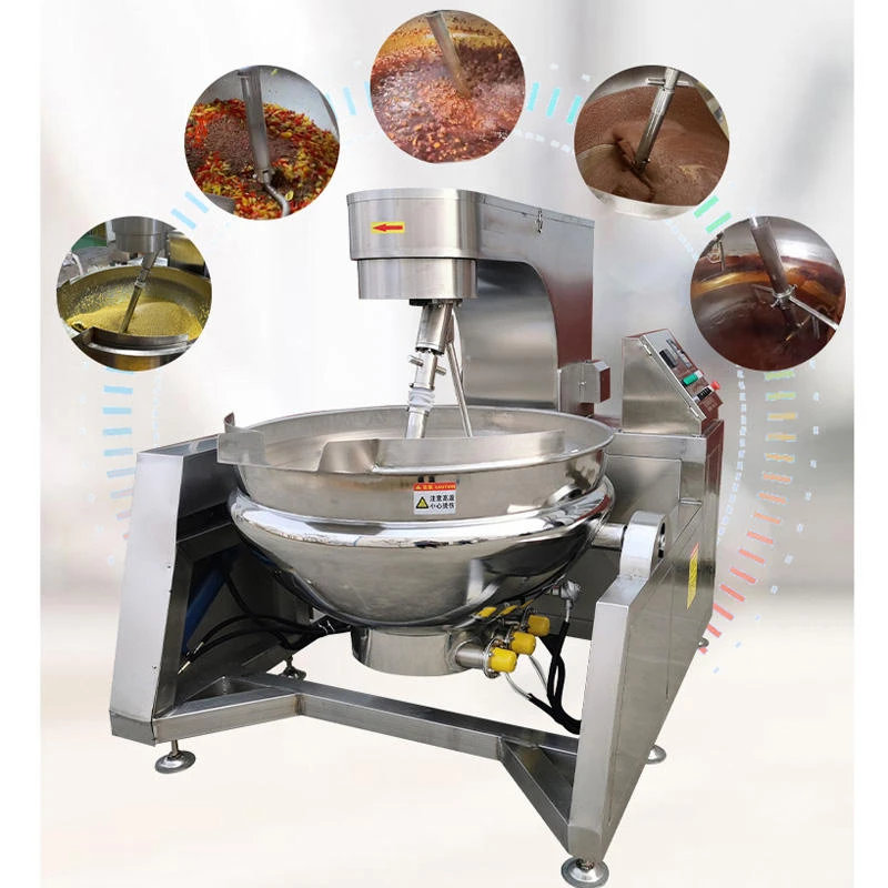 

Jacketed Boiling Pan with Mixer Industrial Gas Water Large Pork and Mushroom Sauce Planetary Wok Gas Planetary Stir Frying Pan
