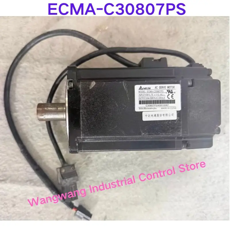 Second-hand test OK ，Servo motor ECMA-C30807PS, 750W