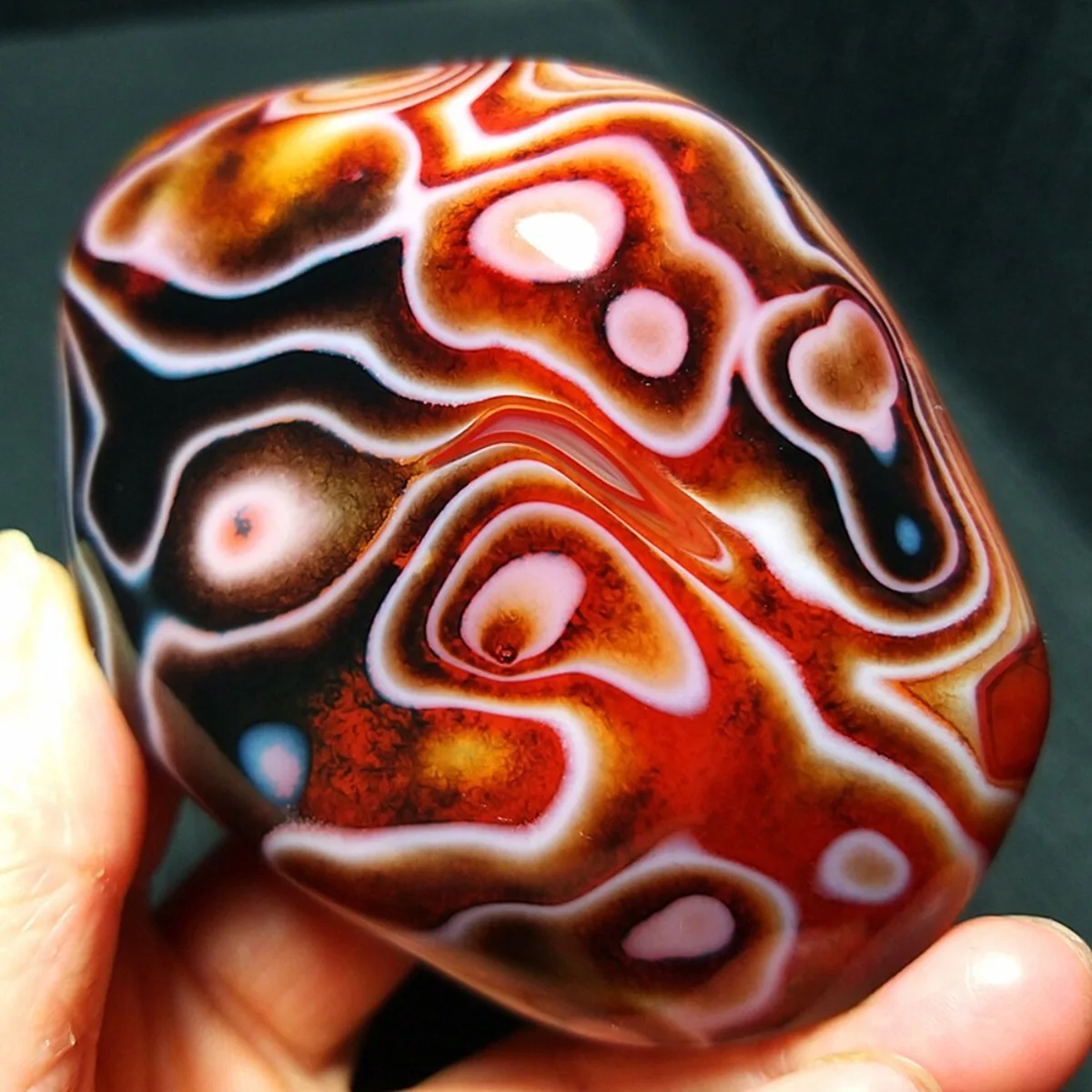 Large Natural Banded Agate Natural Banding, Polished Tumbled, Rainbow Color, Collector Gift, Crystal Collection, Table Display
