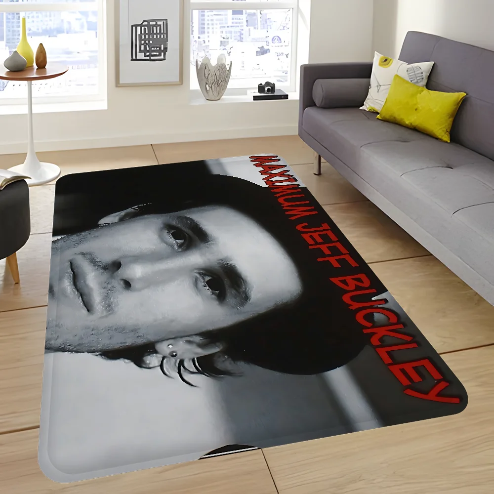 J-Jeff B-Buckley Singer Entrance Door Mat Washable Non-Slip Living Room Sofa Chairs Area Mat Kitchen Welcome Doormat