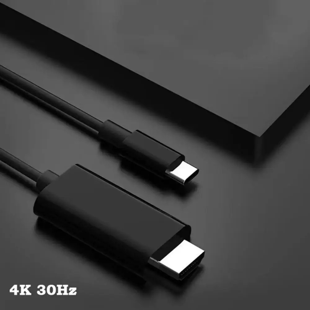 4K Type C เป็น HDMI 30Hz HD อะแดปเตอร์ Type-C ฉายสายเดียวกันหน้าจอแล็ปท็อปมือถือแท็บเล็ตแปลง2M