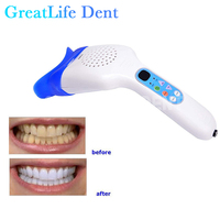 GreatLife Dent 10 Leds 3 Color Dental Hand Held Type Portabl Teeth Whitening Accelerator Mini Dental Teeth Whitening Light Lamp