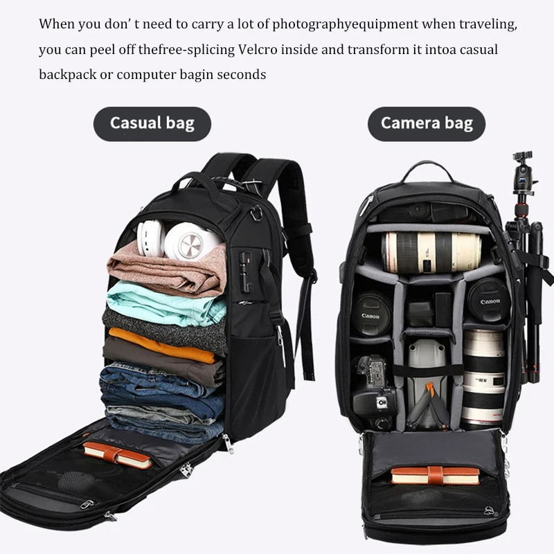 Waterproof Large capacity professional photography Backpack Anti-theft Camera bag Waterproof for Canon Nikon SONY