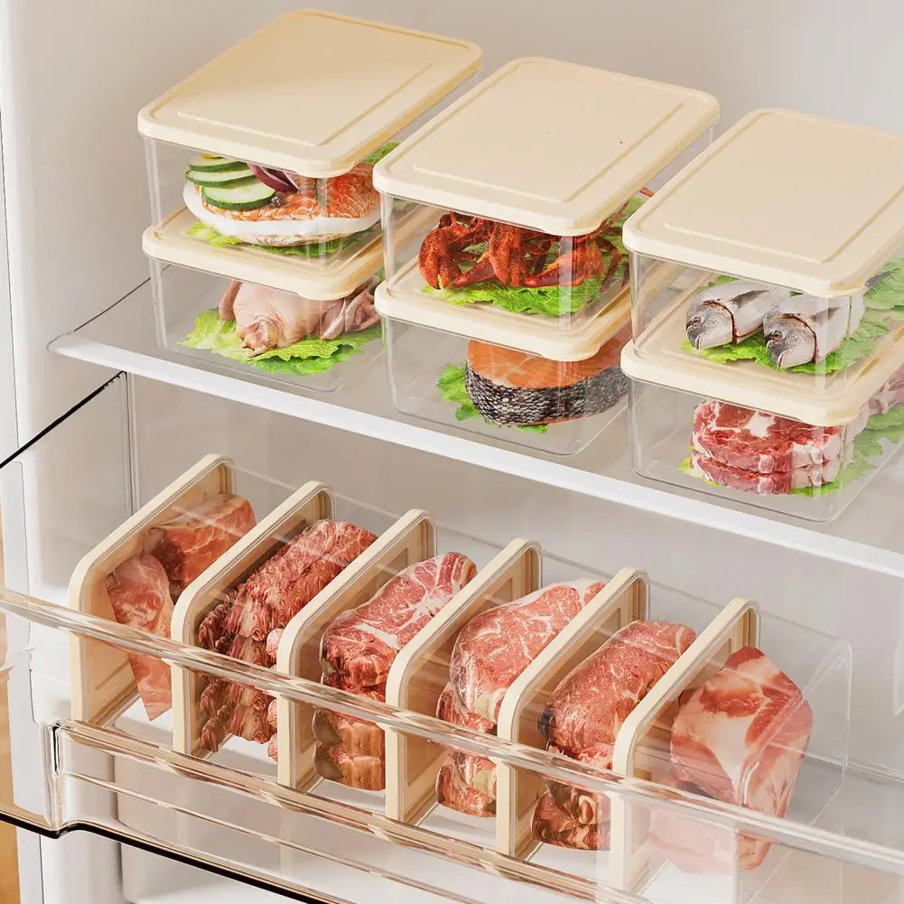 Food Storage Container Refrigerator Storage Box with Lid Stackable Food Container Microwave Safe Freshness Keeper for Fridge