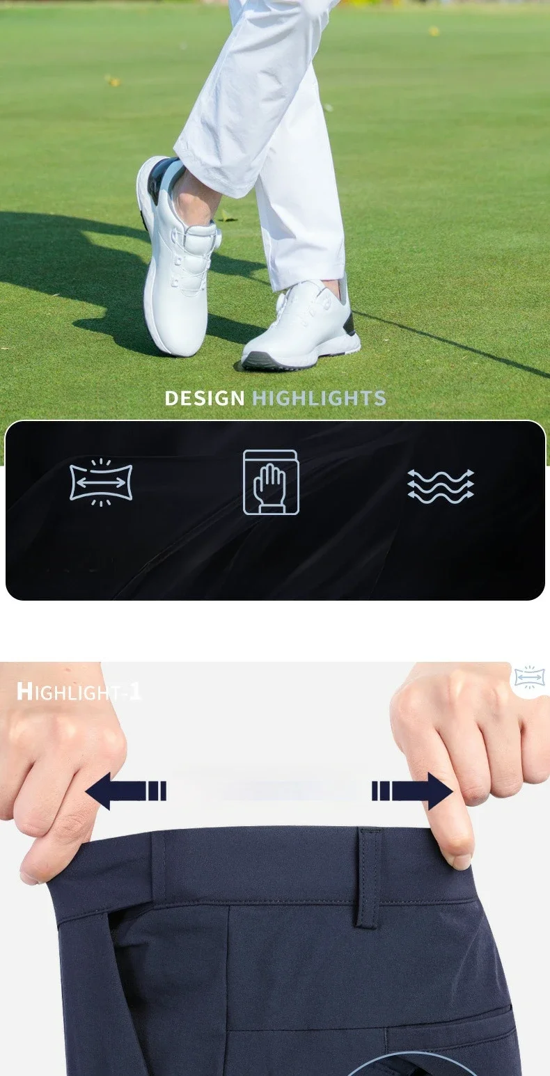 PGM Herren Golfhose Frühling/Sommer Sporthose mit elastischem Gürtel KUZ200 – Detail 4