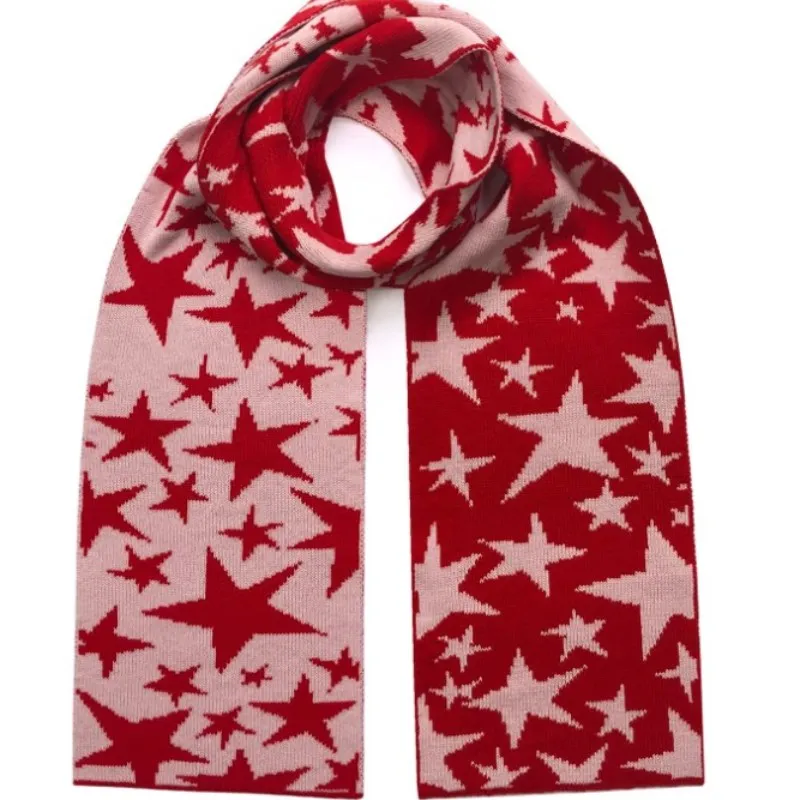 Star Fashion Clown Scarf Autumn/Winter New Warm Knitted Scarf Breathable Shawl Jacquard Scarf Thickened Scarf Christmas