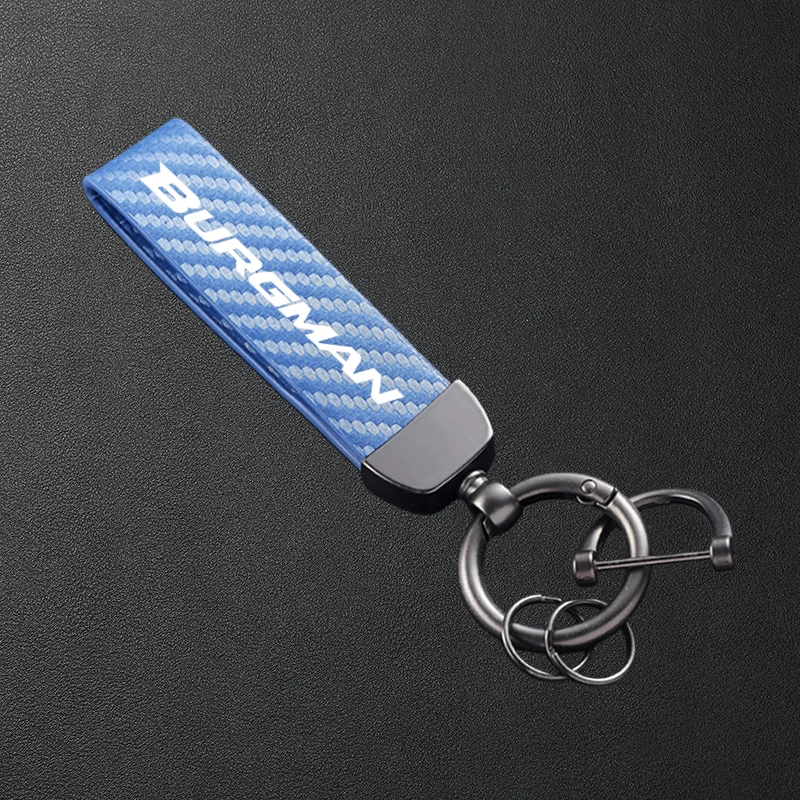 For Suzuki BURGMAN 650 400 125 200 250 AN650 AN400 AN125 AN200 Carbon Fiber Patterned Motorcycle Keychain Metal Keyring - view 6
