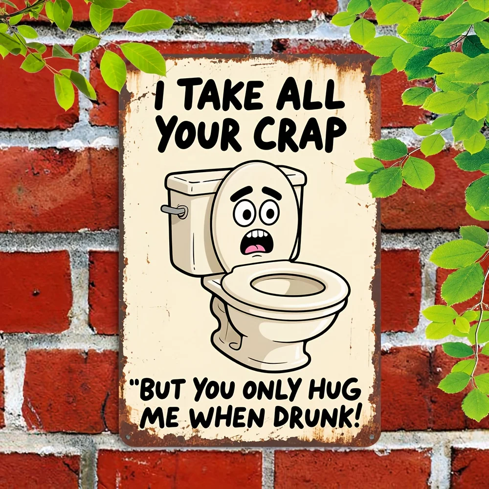 2D Flat, 1pc Funny Toilet Sign with 