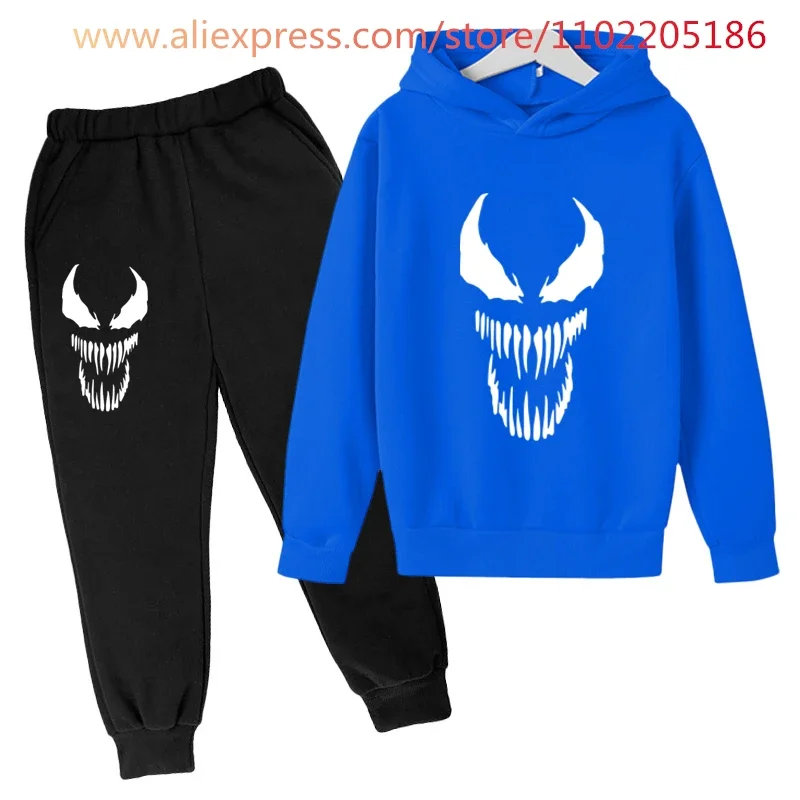 Kids Venom Hoodie Sets Clothing 2 Pieces Sets For Girls Clothes Boys Top+Pants Children's Suit Tracksuit Sportwear