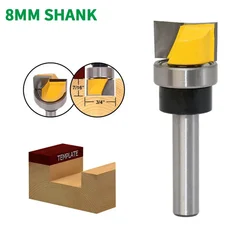 1PC 8MM Shank Milling Cutter Wood Carving Hinge Mortise Template Router Bit - 3/4