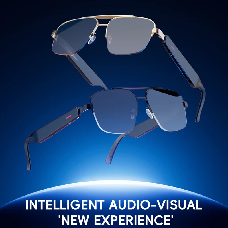 

New Smart Glasses M8 Voice Call Music Bluetooth Business Call Gradient Nylon Lens Metal Half Frame Glasses 2025