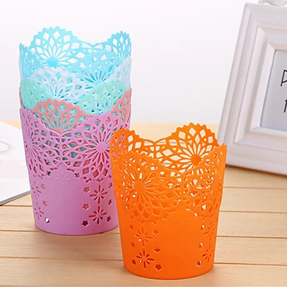 1PC Multifunctional Flower Plant Pot Makeup Brush Storage Boxes Pen Pencil Pot Holder Container Office Desk Storage Organizer