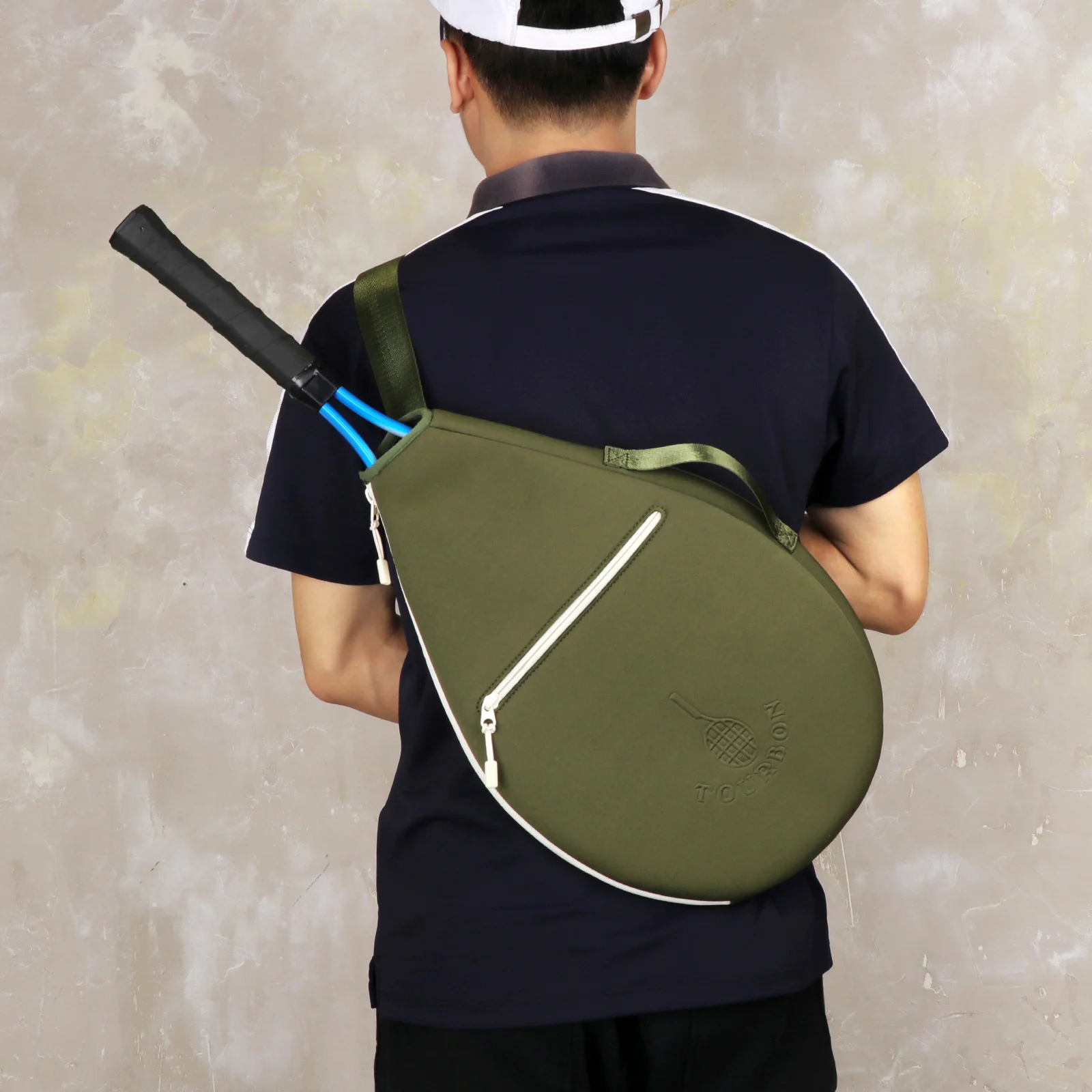 Tourbon Tennis Racquet Bag Sports Training Crossbody Shoulder Tennis Racket Bag Neoprene Light Weight Adjustable Strap Outdoors