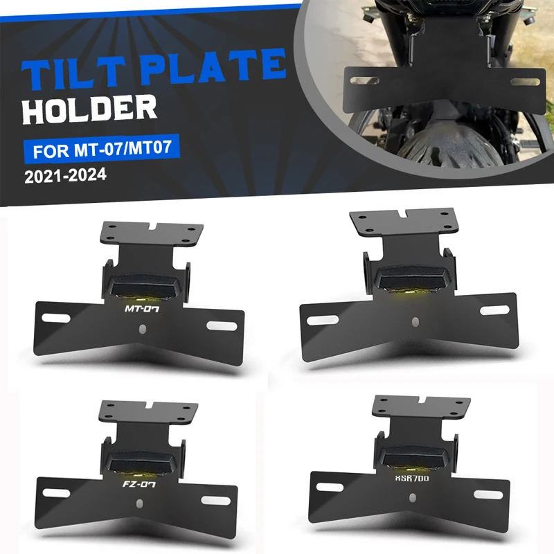 

2024 For YAMAHA MT07 FZ07 FZ-07 MT-07 XSR700 2021 2022 2023 Fender Eliminator Tail Number Plate Bracket License Holder LED Light