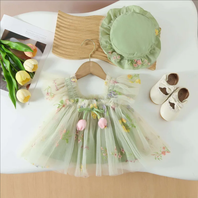 

Summer dress for girls, thin dress for baby girls to wear out, children's dress, short dress, baby clothing, princess dress