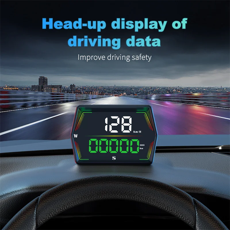 G21 HUD GPS Car Digital Speedometer Head-Up Display Big Font Compass Time Overspeed Alarm For All Vehicles Electric Cars Trucks