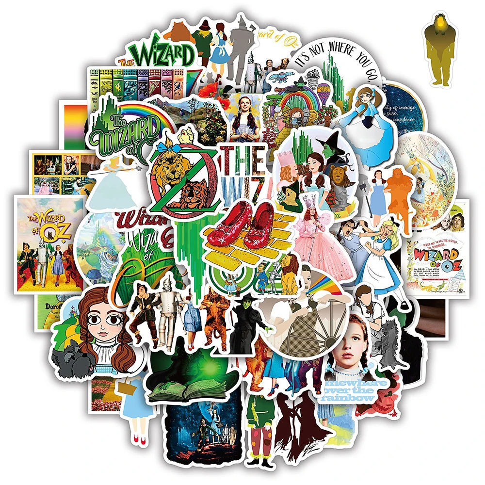 10/30/50pcs Classic Fairy Tale The Wizard of OZ Stickers Cute Cartoon Sticker for Kids Toy Stationery Phone Notebook Decals Pack