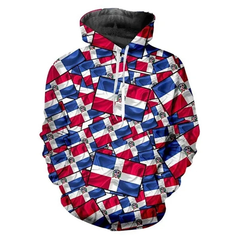 Dominican Republic Flag 3D Printed Graphic Hoodies Men's Women's Chilren Streetwear Sweatshirt Breathable Comfortable Hooded Top