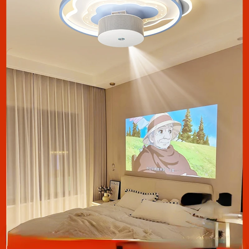 Projector Light Self-Contained Audio Intelligent LED Room Light One Light Three-Purpose Projection Screen Eye-Protection Lamp