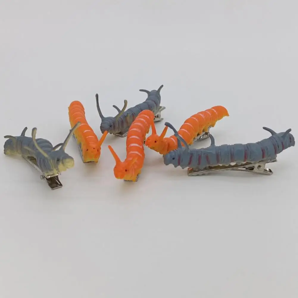 Unique Handmade Hair Clip Hand-painted Caterpillar Hair Clip Set Cute Design Resin Hairpin for Women Girls Halloween for Kids